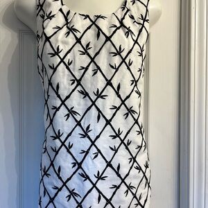 Talbots Black And White Bamboo Dress 6p